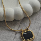 Midnight Prism Retro Pendant Necklace