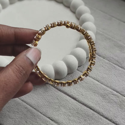 Opulent Zircon Geometric Bangle Bracelet