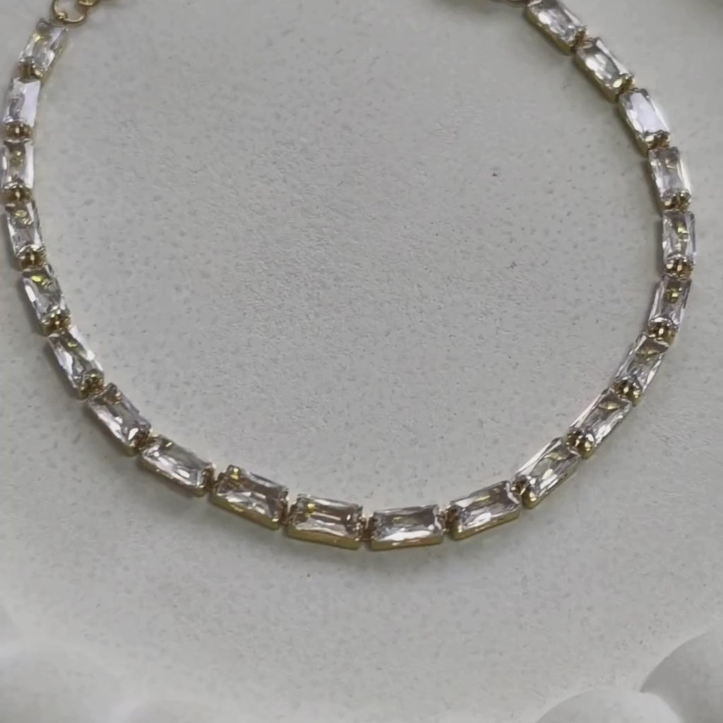 Crystal Baguette Line Bracelet