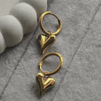 Lena Puff Heart Huggie Earrings